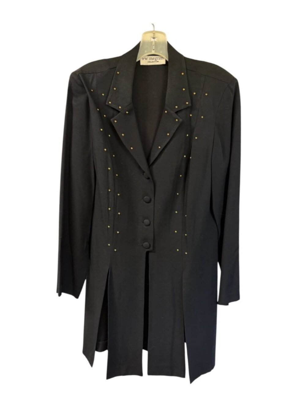 Vintage 1990 Lew Magram Black Jacket Studs Sz 12